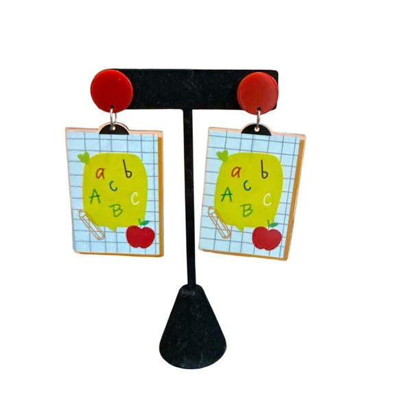 3/$20 Colorful Alphabet Learning Toy Earrings - Picture 3 of 7